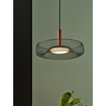 Osram - LED-люстра на тросі DECOR MESH LED/18,5Вт/230В, діаметр 40 см, чорна/деревина гевеї