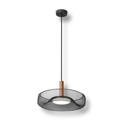 Osram - LED-люстра на тросі DECOR MESH LED/18,5Вт/230В, діаметр 40 см, чорна/деревина гевеї