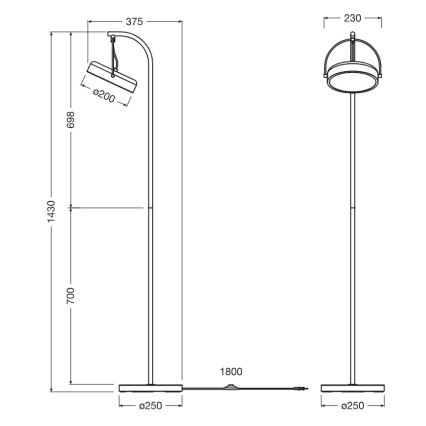 Osram - LED напольная лампа DECOR PUCK LED/12W/230V CRI 90 чёрная