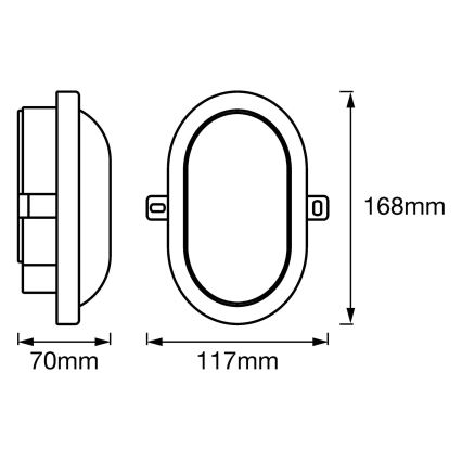 Osram - LED наружный настенный светильник BULKHEAD LED/6 Вт/230 В IP54 черный