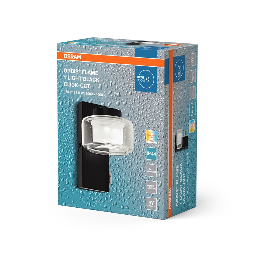 Osram - LED настенный светильник для ванной комнаты ORBIS FLAME LED/5,5W/230V 3000/4000K IP44 черный