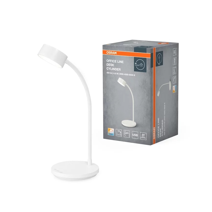 Osram - настільна LED-лампа з регулюванням яскравості OFFICE LINE LED/4,8W/230V 3000/4000/6500K біла