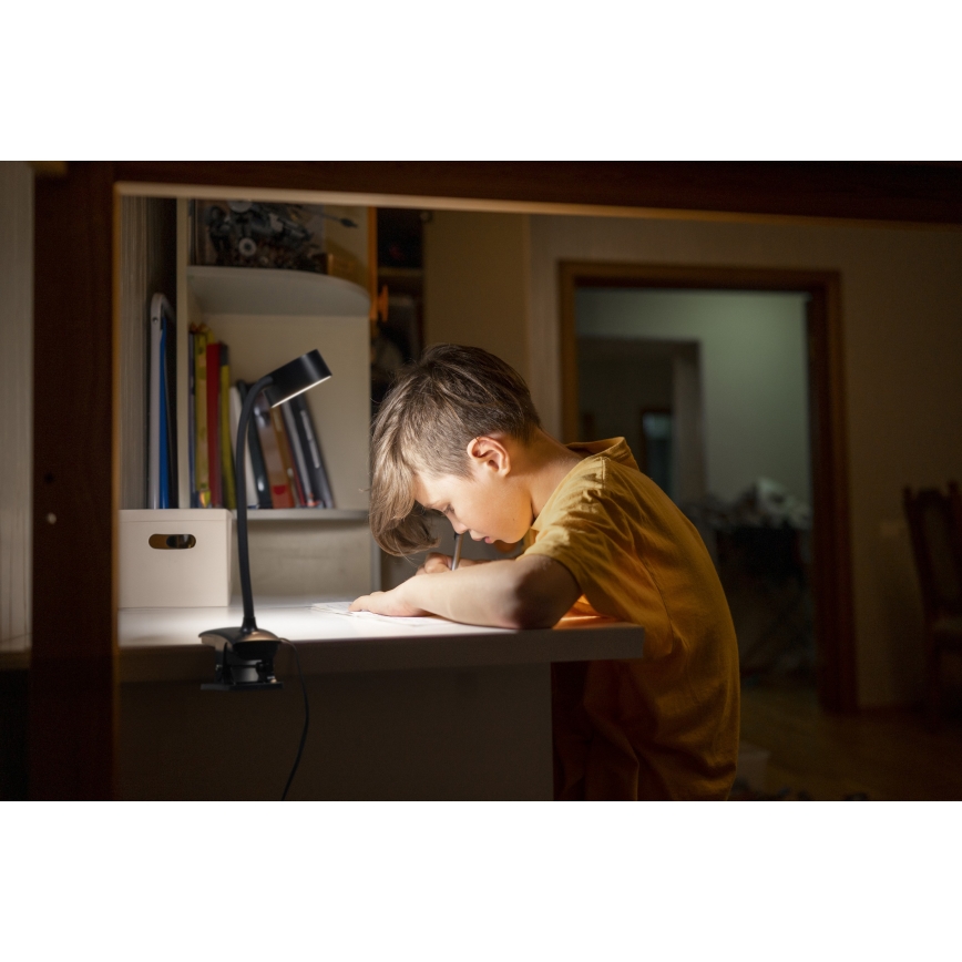 Osram - LED-настільна лампа з кліпсою, із регульованою яскравістю, OFFICE LINE LED/4,8W/230V 3000/4000/6500K чорна