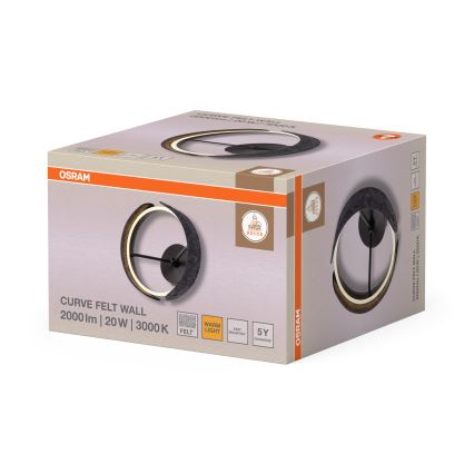 Osram - LED настінний світильник DECOR CURVE LED/20W/230V сірий