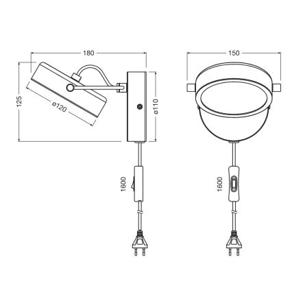 Osram - LED-настінний світильник DECOR PUCK LED/11W/230V чорний