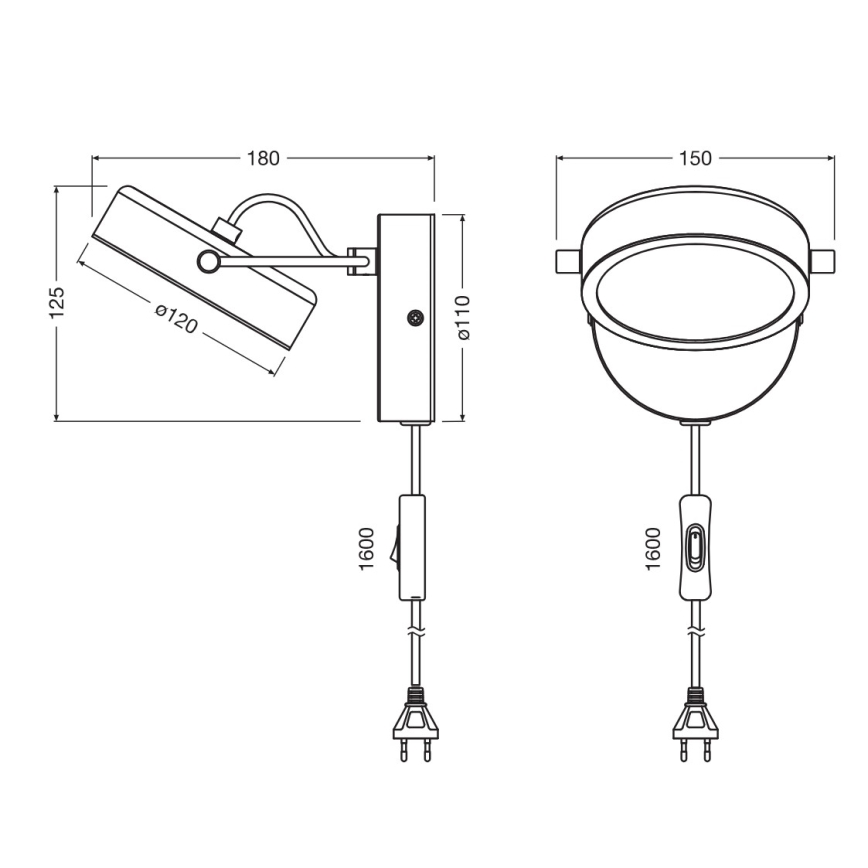 Osram - LED-настінний світильник DECOR PUCK LED/11W/230V чорний