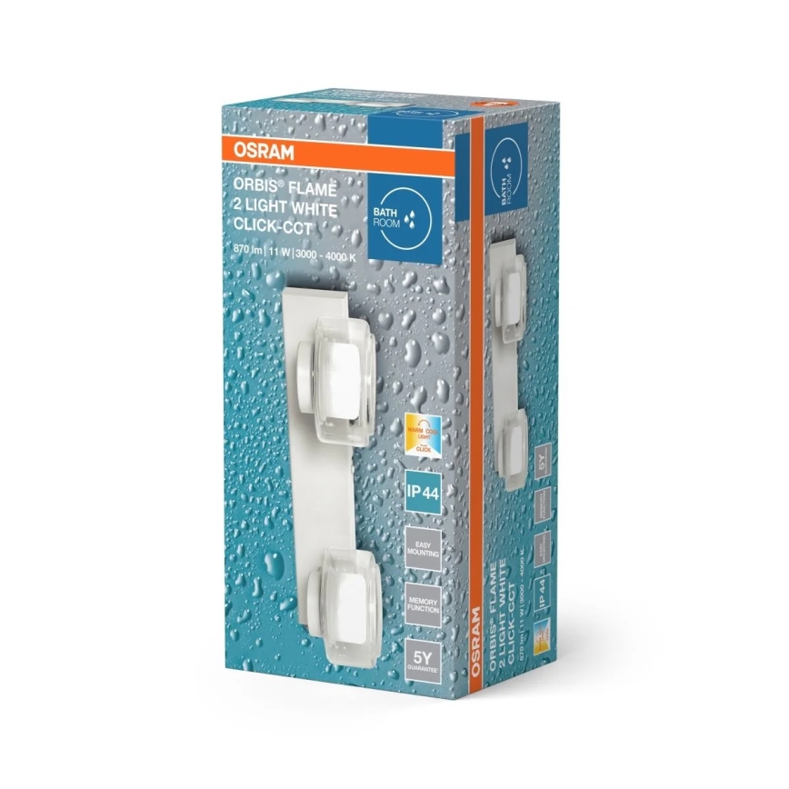 Osram - LED Настінний світильник для ванної кімнати ORBIS FLAME 2xLED/5,5W/230V IP44 білий