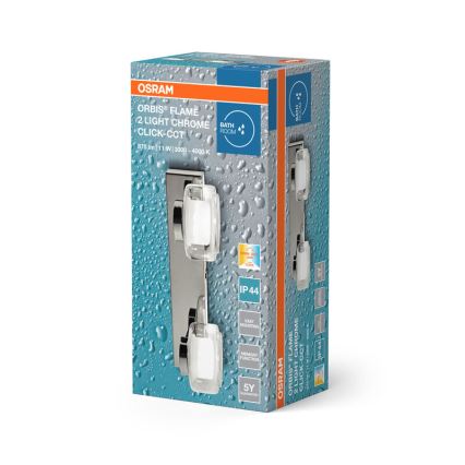 Osram - LED настінний світильник для ванної кімнати ORBIS FLAME 2xLED/5,5 Вт/230 В 3000/4000 К IP44 глянцевий хром