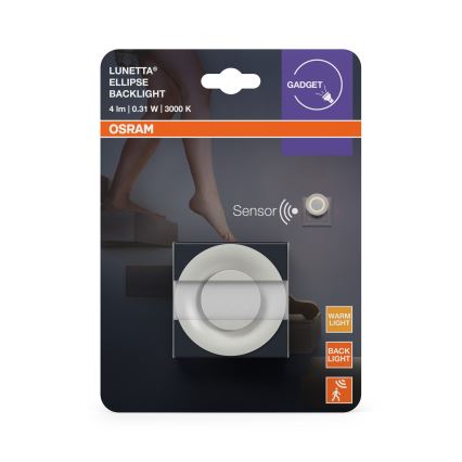Osram - LED нічник з датчиком руху та сутінків LUNETTA LED/0,31W/230V білий