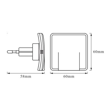 Osram - LED нічник з датчиком сутінків LUNETTA LED/0,3W/230V білий