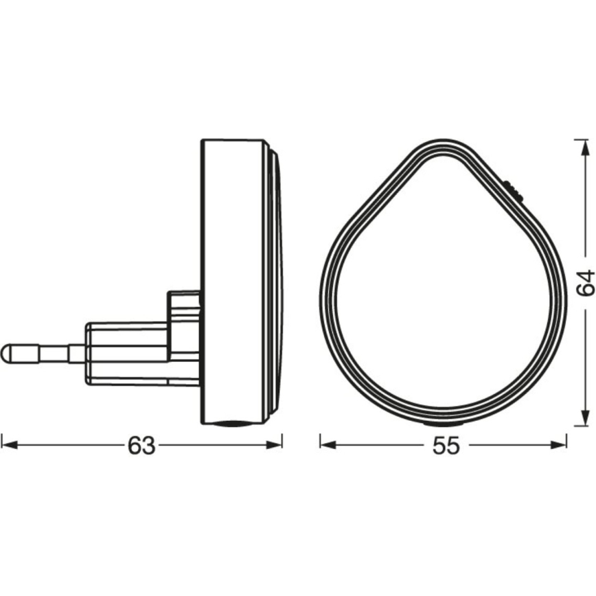 Osram - LED Нічник у розетку з регулюванням яскравості LUNETTA LED/0,5W/230V