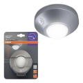 Osram - LED нічник з датчиком NIGHTLUX LED/2W/3xAA сріблястий