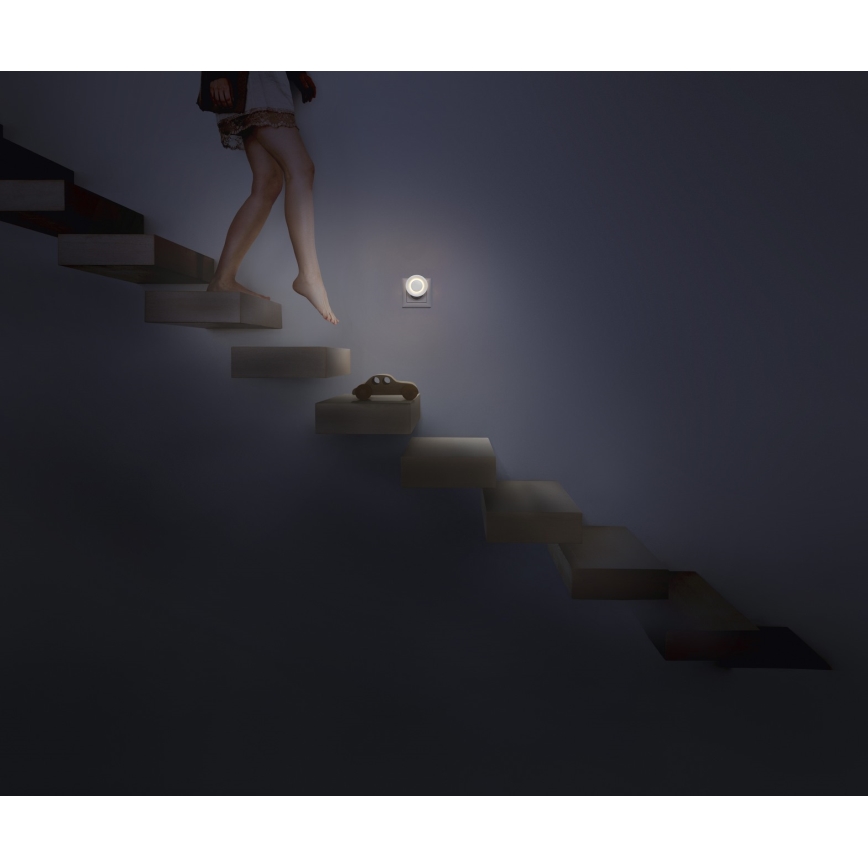 Osram - LED ночник с датчиками движения и сумерек LUNETTA LED/0,31W/230V белый