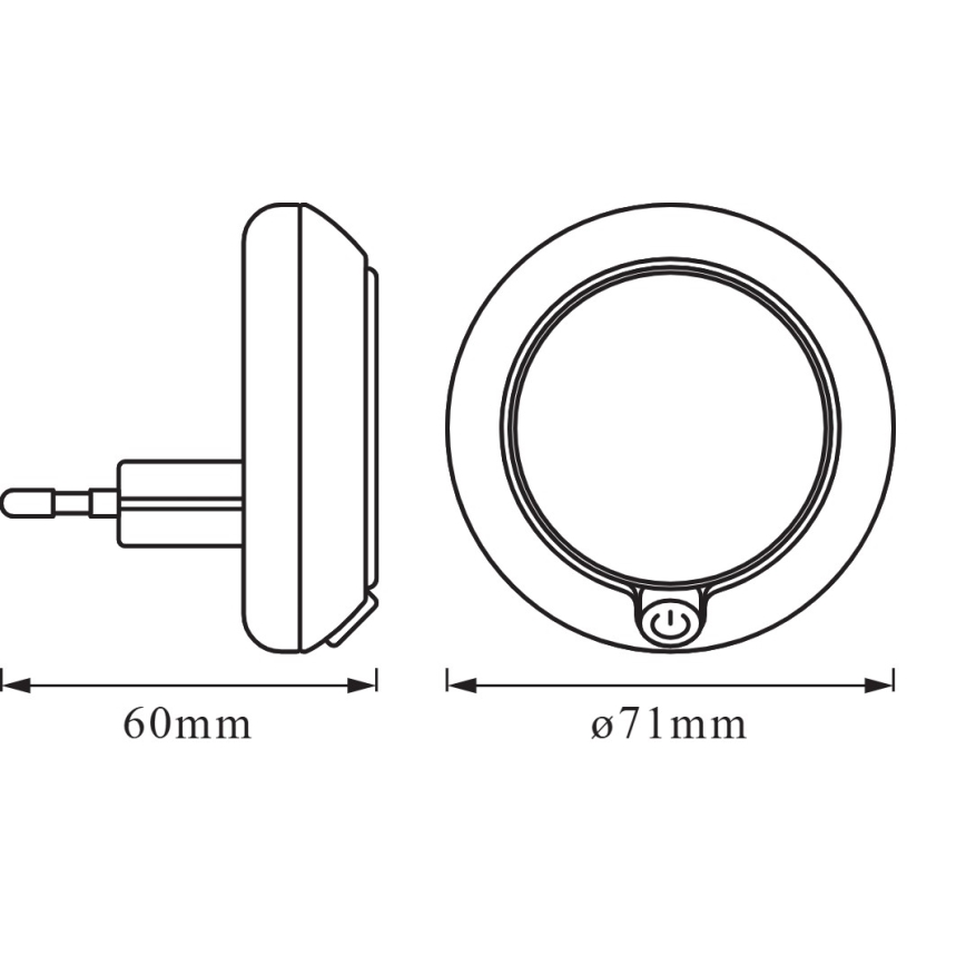 Osram - LED ночник с датчиком LUNETTA LED/0,3W/230V 3000K