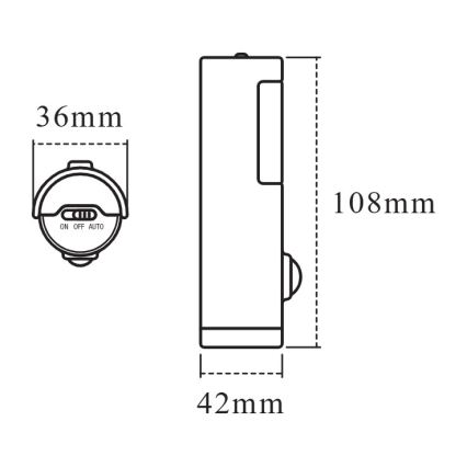 Osram - LED-ориентационный светильник с датчиком движения и датчиком сумерек NIGHTLUX LED/0,35W/3xAAA IP54 белый
