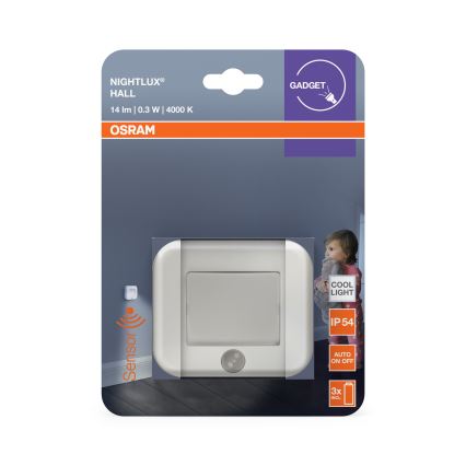 Osram - LED орієнтаційний нічник з датчиком NIGHTLUX LED/0,3W/3xAAA IP54