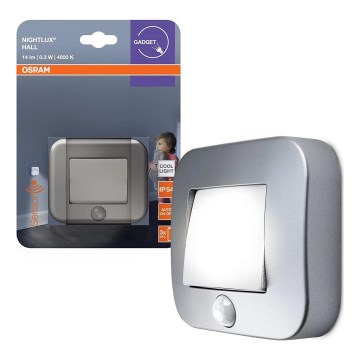 Osram - LED орієнтаційний світильник із сенсором NIGHTLUX LED/0,3W/3xAAA IP54 сріблястий
