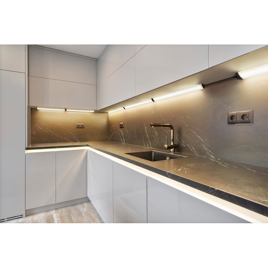 Osram - LED затемнювана підсвітка під шафу з датчиком руху LINEAR ANGLE LED/7,5W/230V 3000/4000/6500K 55 cm чорна