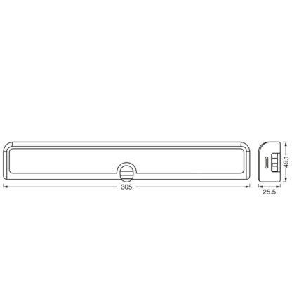 Osram - LED світильник під шафу з регулюванням яскравості та датчиком руху і сутінків LINEAR LED/3,8W/5V/3xAA 3000K 30 cm білий