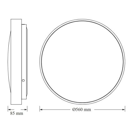 Osram - LED потолочный светильник CEILING LUXO, 60 Вт/230 В, диаметр 56 см, белый