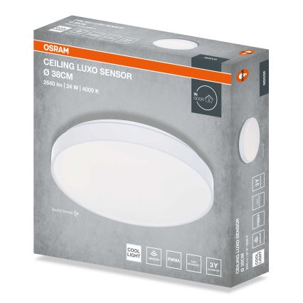 Osram - LED потолочный светильник с датчиком сумерек CEILING LUXO LED, 24 Вт, 230 В, диаметр 38 см, белый