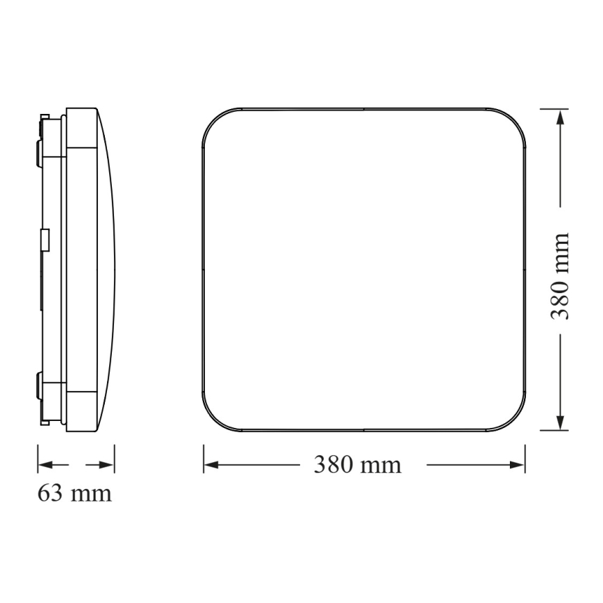 Osram - LED потолочный светильник с датчиком сумерек CEILING SQUARE LED/36W/230V 4000K 38x38 cm белый
