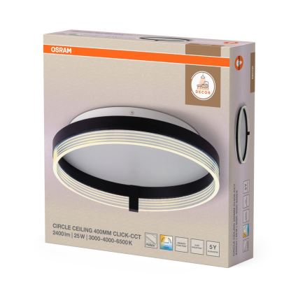 Osram - потолочный светильник DECOR CIRCLE LED/25W/230V 3000/4000/6500K Ø 40 см черный/белый