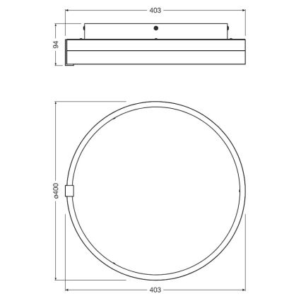 Osram - потолочный светильник DECOR CIRCLE LED/25W/230V 3000/4000/6500K Ø 40 см черный/белый