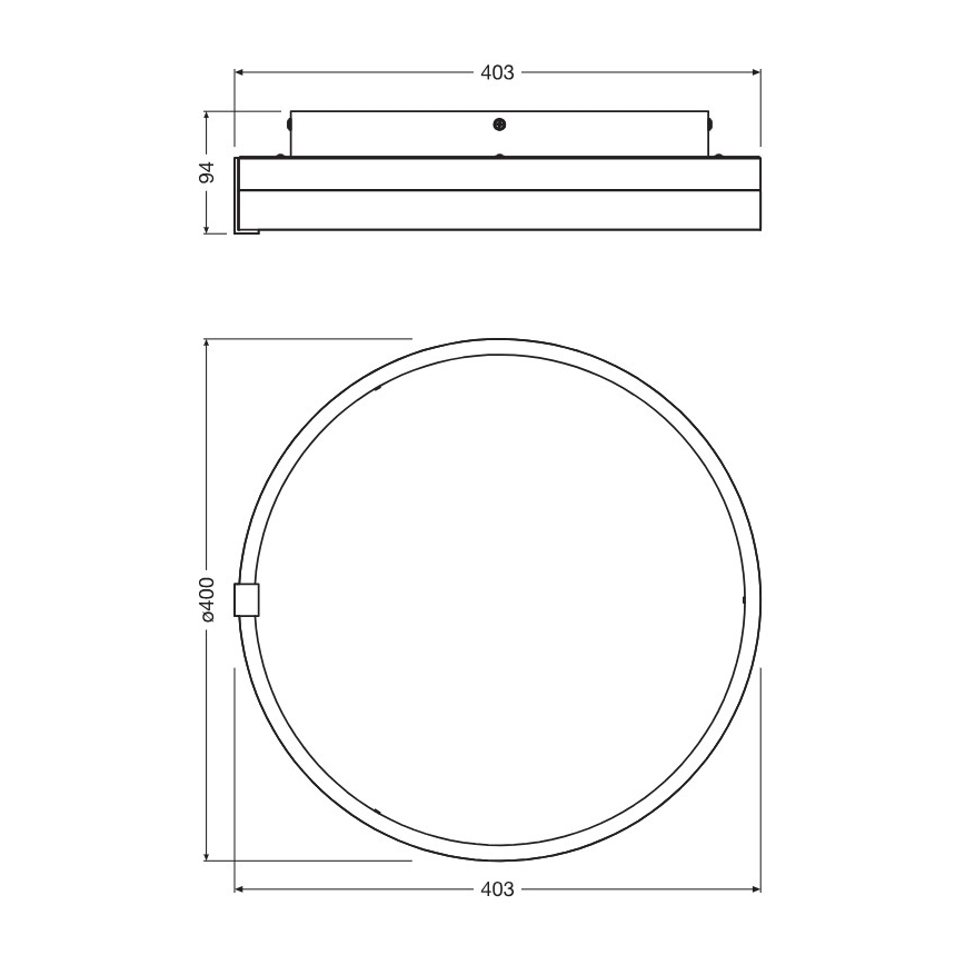 Osram - потолочный светильник DECOR CIRCLE LED/25W/230V 3000/4000/6500K Ø 40 см черный/белый