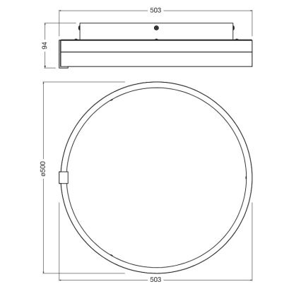 Osram - LED-потолочный светильник DECOR CIRCLE, 32 Вт, 230 В, 3000/4000/6500 K, диаметр 50 см, черный/белый