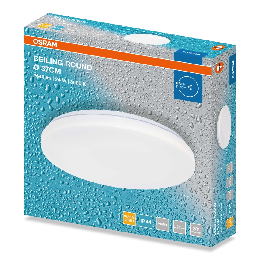 Osram - LED потолочный светильник для ванной CEILING ROUND LED/24W/230V 3000K Ø 37 см IP44 белый
