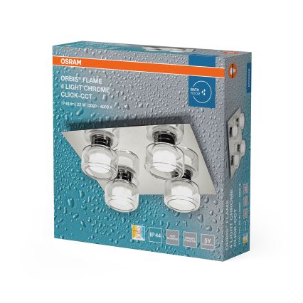 Osram - потолочный LED-светильник для ванной комнаты ORBIS FLAME 4xLED/5,5W/230V 3000/4000K IP44 глянцевый хром