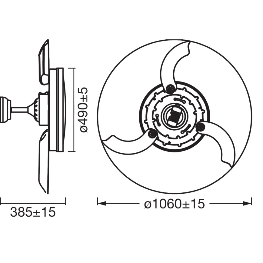 Osram - LED потолочный светильник с вентилятором CEILING FAN LED/66W/230V 3000/4000/6500K белый + пульт дистанционного управления