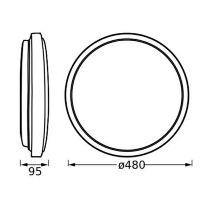 Osram - LED потолочный светильник ORBIS LONDON LED/36 Вт/230 В Ø 48 см черный