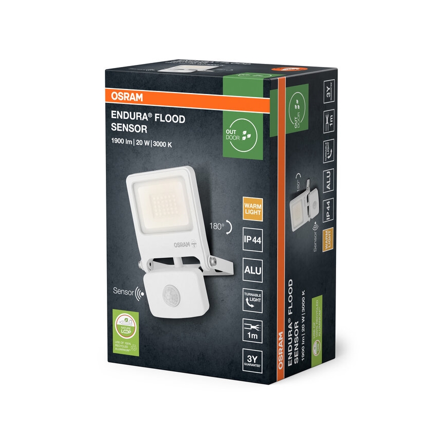Osram - LED-прожектор із датчиком ENDURA LED/20W/230V 3000K IP44