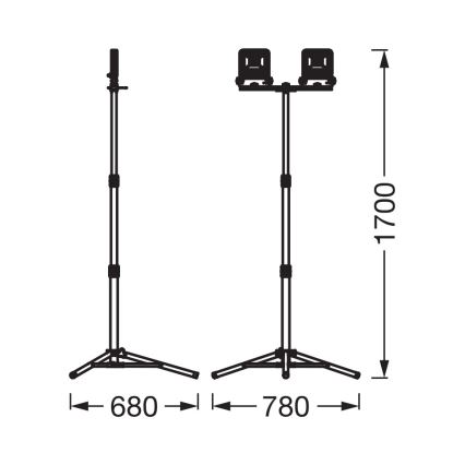 Osram - LED прожектор зі штативом TRIPOD 2xLED/20W/230V 4000K IP65 оранжевий/антрацитовий