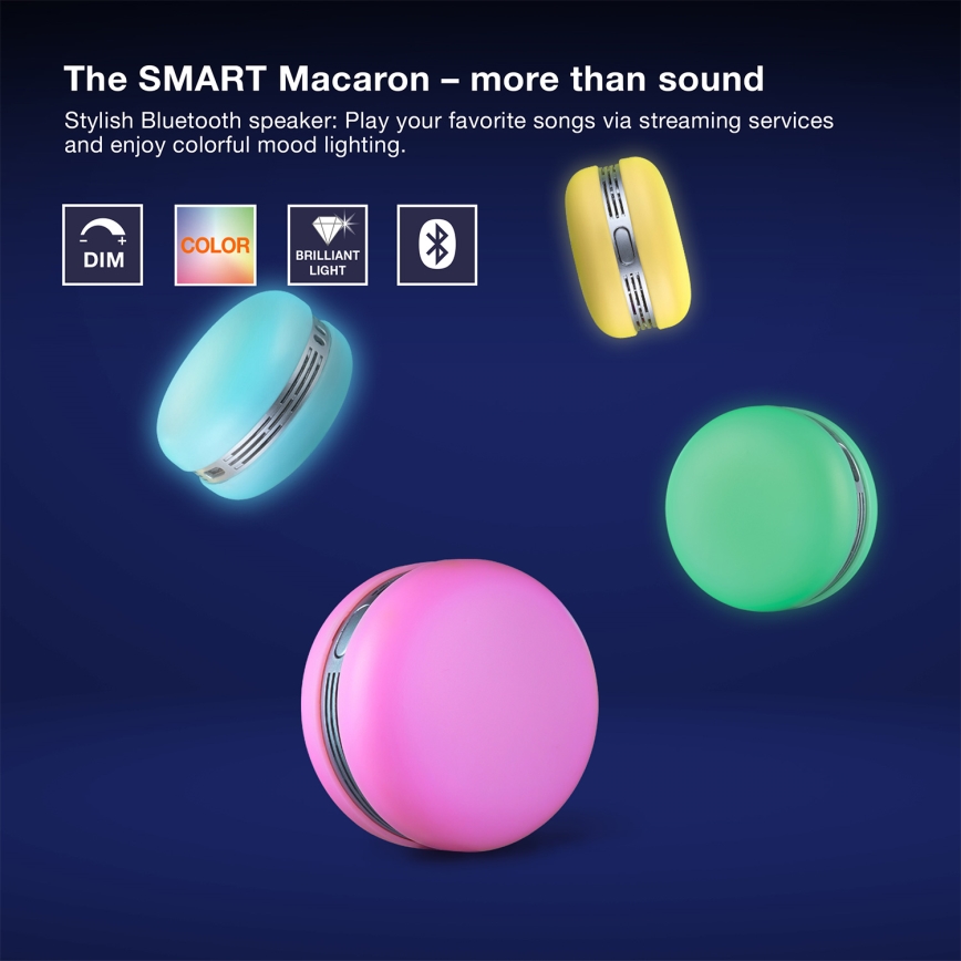 Osram - LED RGB диммируемый динамик SMART+ MACARON LED/1,75W/3,7V 450 mAh оранжевый