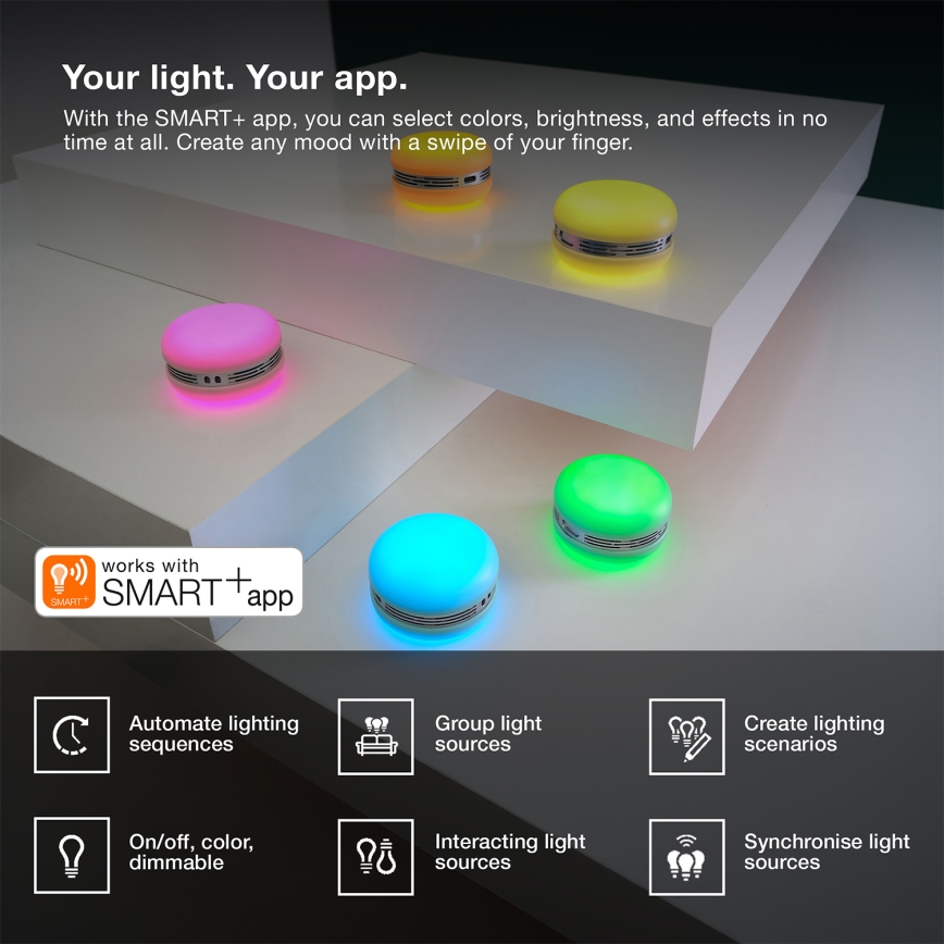 Osram - RGB LED колонка з регулюванням яскравості SMART+ MACARON LED/1,75W/3,7V 450 mAh рожева