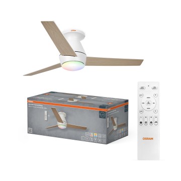 Osram - LED RGB стельовий вентилятор NORDES з RGB LED-підсвіткою та регулюванням яскравості LED/18W/230V 3000-6500K + пульт дистанційного керування