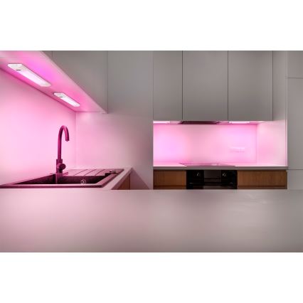Osram - диммируемый RGBW LED-светильник для установки под шкафом с датчиком движения LINEAR EDGE LED/4W/230V 30 см белый + пульт дистанционного управления