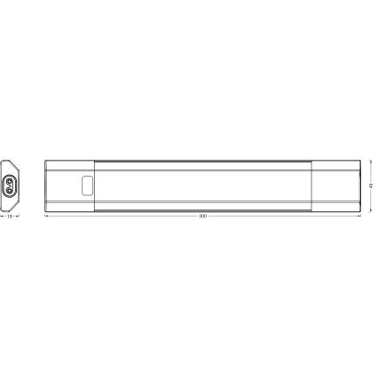 Osram - диммируемый RGBW LED-светильник для установки под шкафом с датчиком движения LINEAR EDGE LED/4W/230V 30 см белый + пульт дистанционного управления