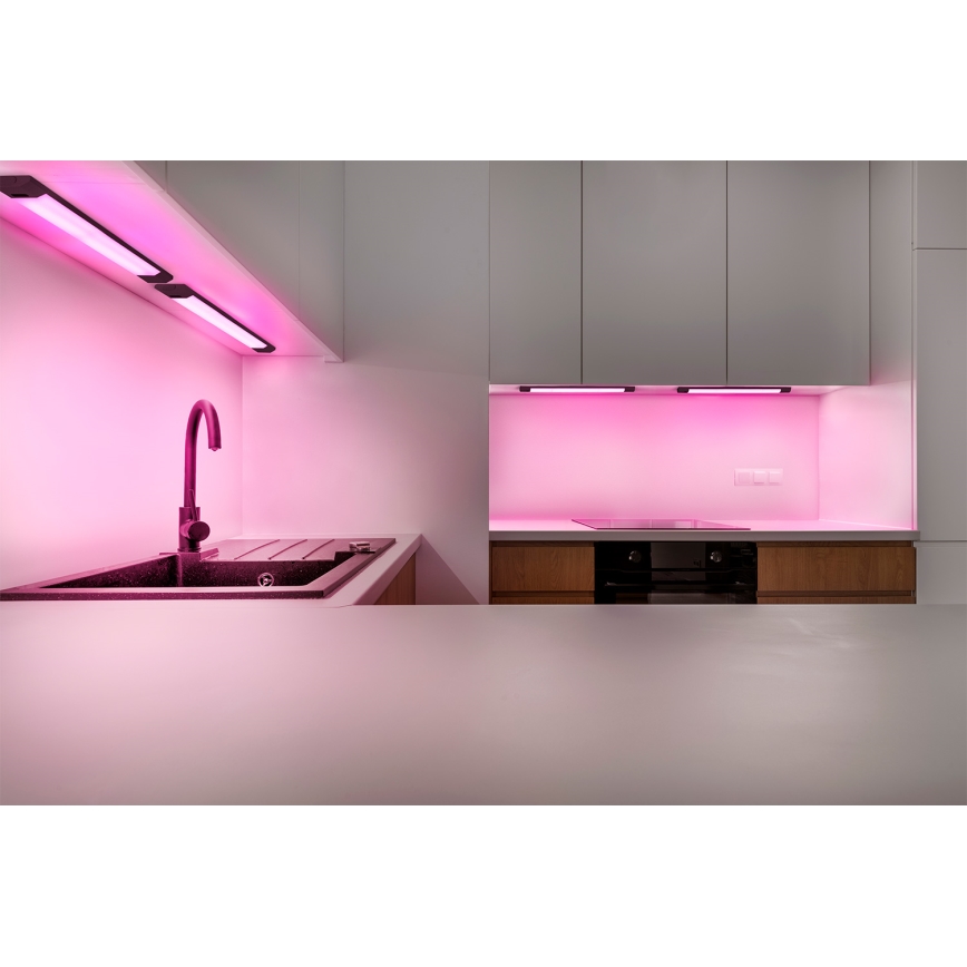 Osram - LED RGBW диммируемый подшкафный светильник с датчиком движения LINEAR EDGE LED/8W/230V 50 см черный + пульт дистанционного управления