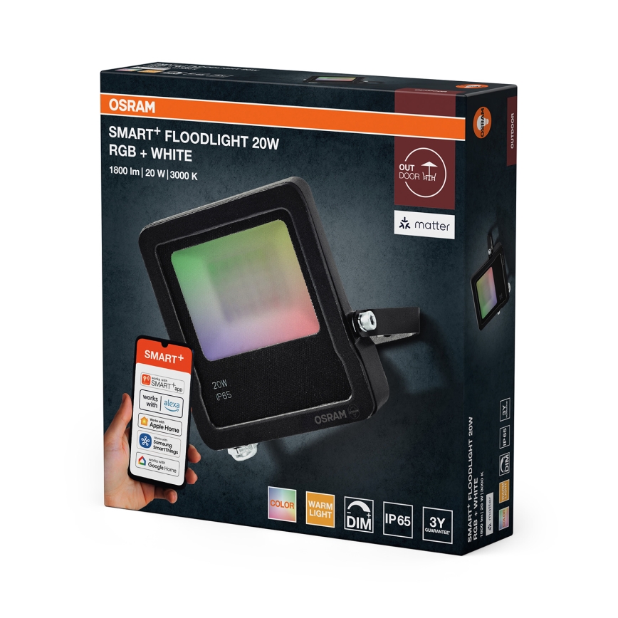 Osram - RGBW прожектор із регулюванням яскравості SMART+ FLOODLIGHT LED/20W/230V IP65 Wi-Fi