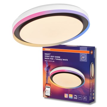 Osram - LED RGBW димований стельовий світильник SMART+ MAGIC LED/38W/230V діаметр 49 cm чорний 2700-6500K Wi-Fi