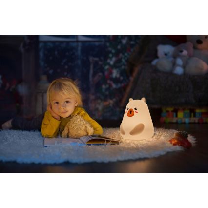 Osram - LED RGBW затемнювана дитяча сенсорна нічна лампа NIGHTLUX BEAR LED/0,7W/3,7V 1200 mAh біла