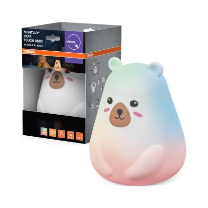 Osram - LED RGBW затемнювана дитяча сенсорна нічна лампа NIGHTLUX BEAR LED/0,7W/3,7V 1200 mAh біла