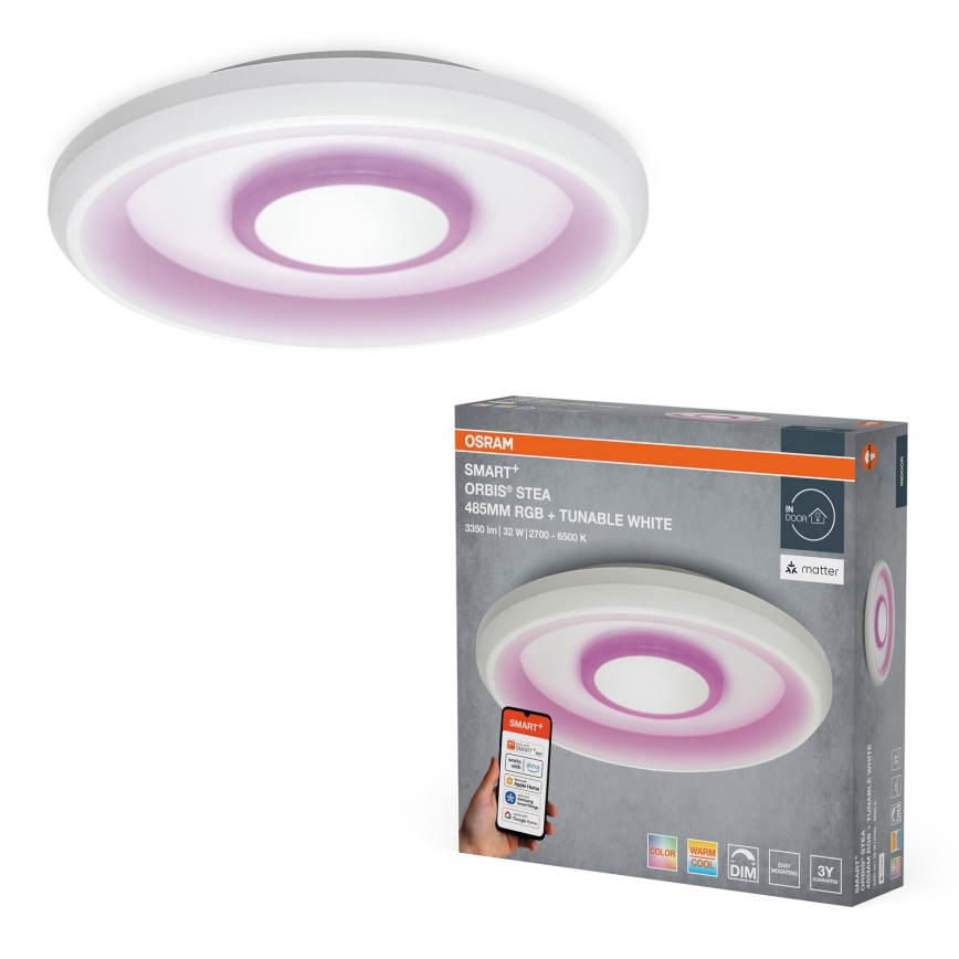 Osram - LED RGBW стельовий світильник зі змінною яскравістю SMART+ STEA LED/32W/230V діаметр 48,5 cm 2700-6500K Wi-Fi