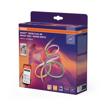 Osram - LED RGBW зовнішня стрічка SMART+ MAGIC з регулюванням яскравості 3 м LED/14 Вт/230 В IP44 Wi-Fi + пульт дистанційного керування