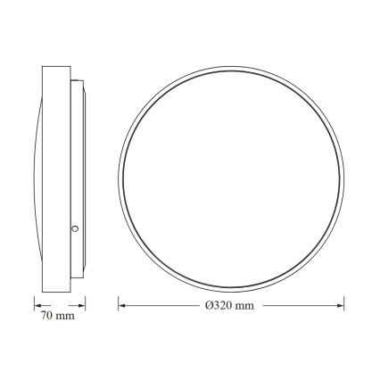 Osram - LED стельний світильник з датчиком сутінок CEILING LUXO LED/18W/230V, діаметр 32 см, сріблястий