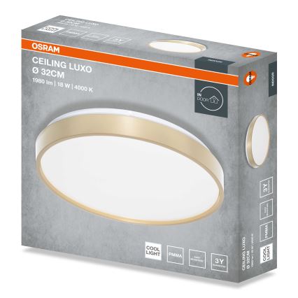 Osram - LED стельовий світильник CEILING LUXO LED/18W/230V, діаметр 32 см, золотистий